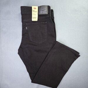 Levis 505 Straight Jeans Womens 14 Medium W32 L32 Black Mid Rise Stretch Denim
